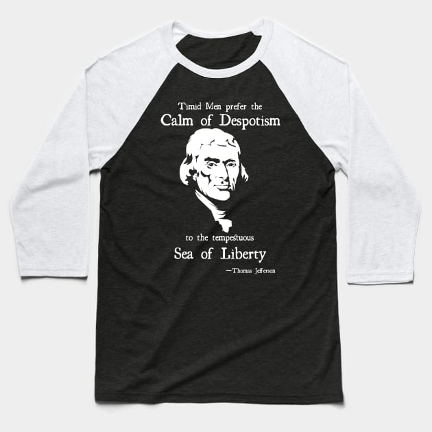 Thomas Jefferson Sea of Liberty Baseball T-Shirt by TidesOfLiberty